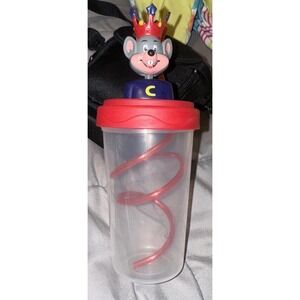 2011 CHUCK E CHEESE Pizza Bobble Head/Twirl‎ Plastic Straw Sippy Cup Kids